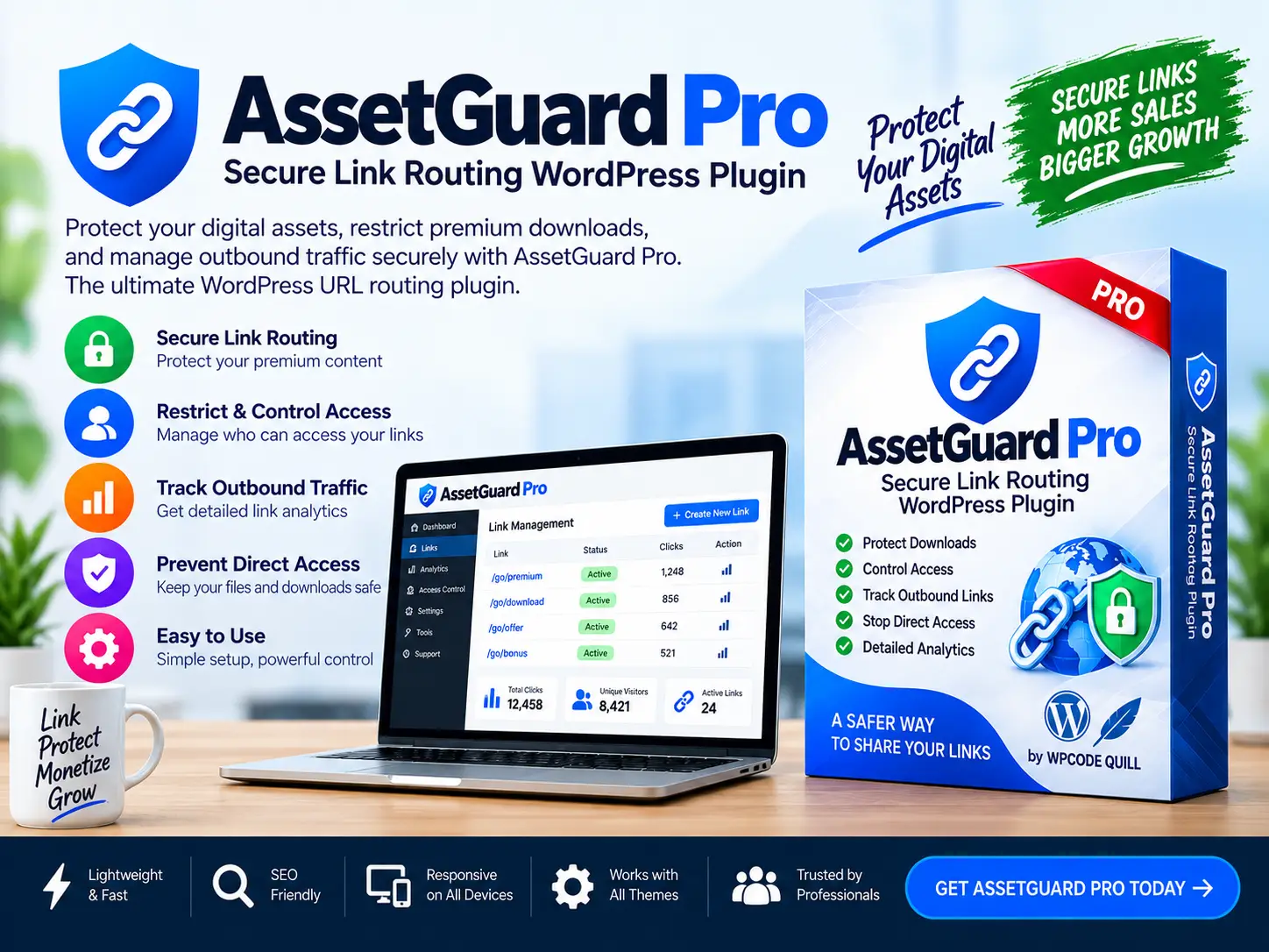 AssetGuard Pro: Secure Link Routing WordPress Plugin