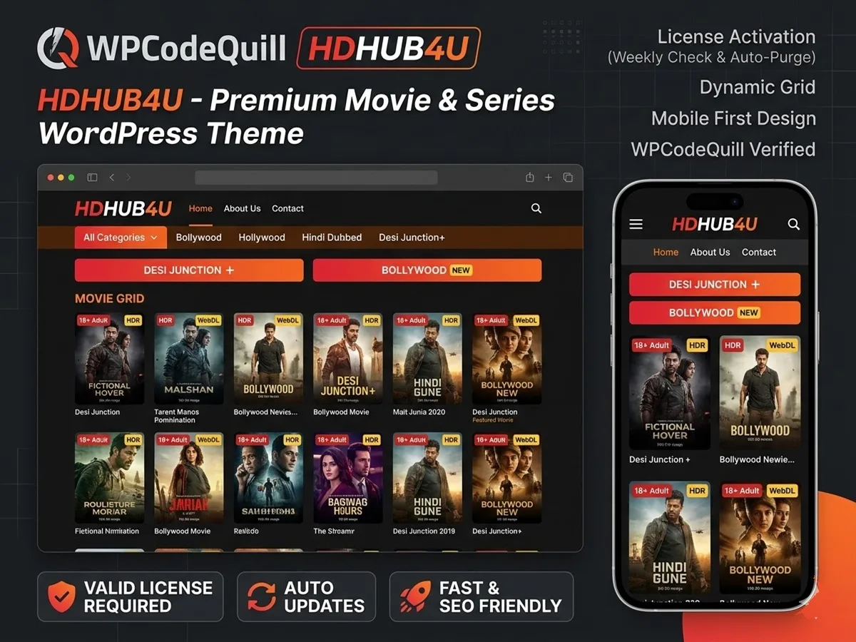 HDHub4u – High-Performance Movie & Web-Series WordPress Theme