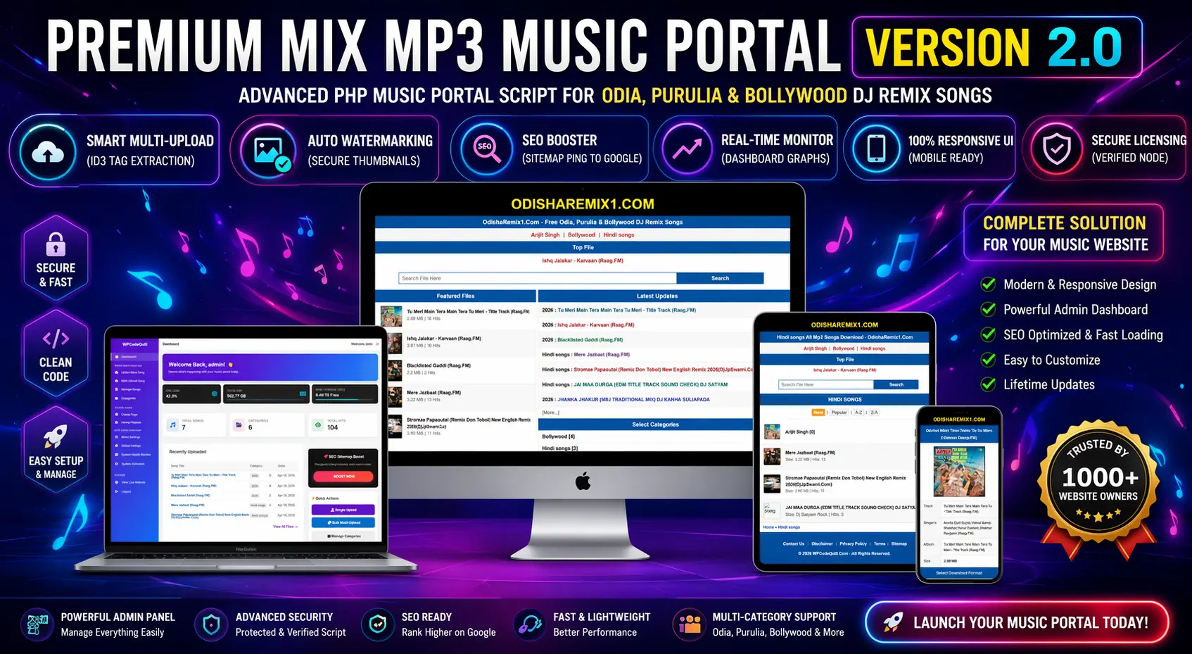 Premium Mix MP3 Music Portal PHP Script