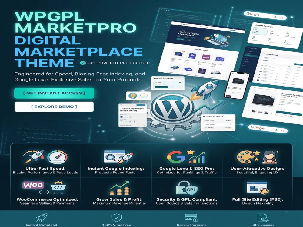 WPGPL MarketPro: WooCommerce Theme for Digital Assets
