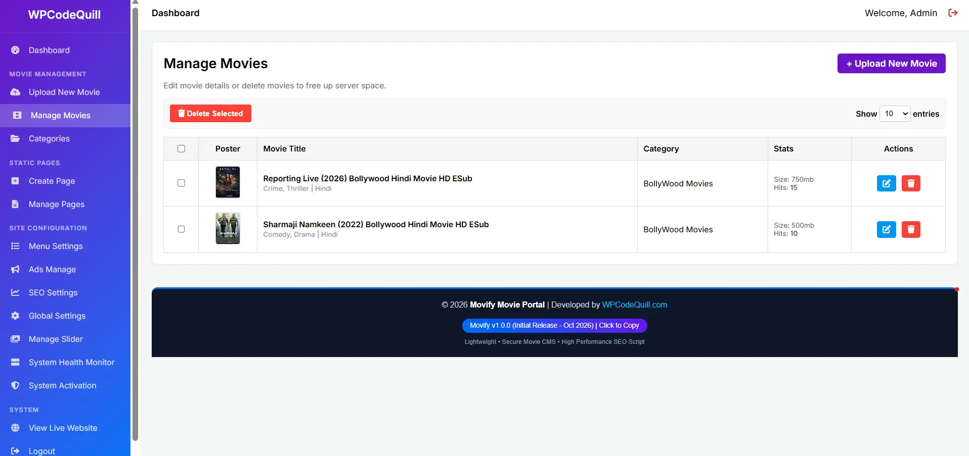 Movify – Movie Portal PHP Script with Admin Panel - Feature Screenshot 3