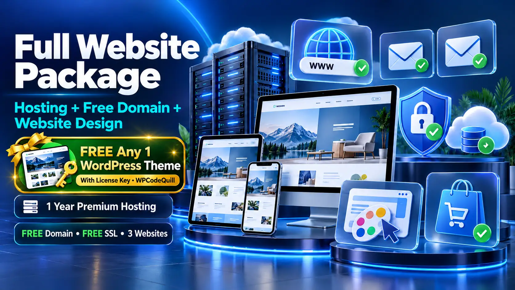 Full Website Package | Hosting + Free Domain + Website Design