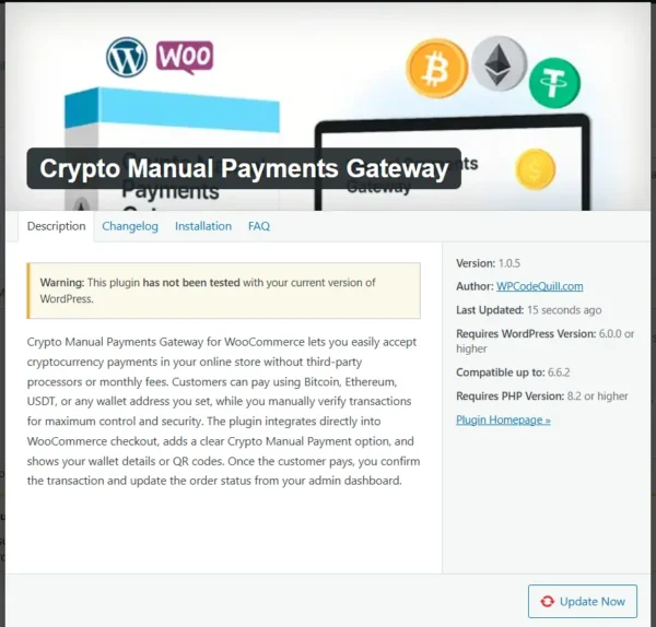Crypto Manual Payments Gateway  WooCommerce Plugin